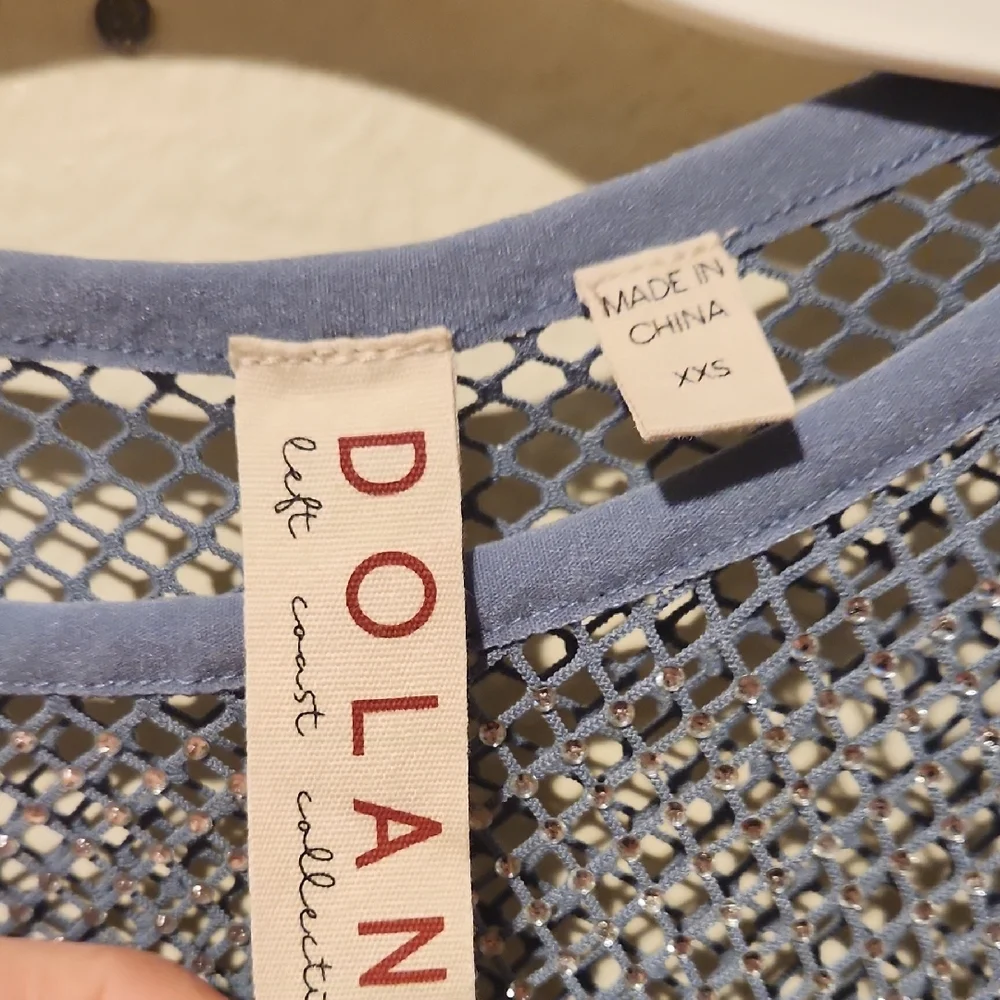 ❤️ ANTHROPOLOGIE DOLAN SLINKY MESH RHINESTONE CROP TOP, XXS